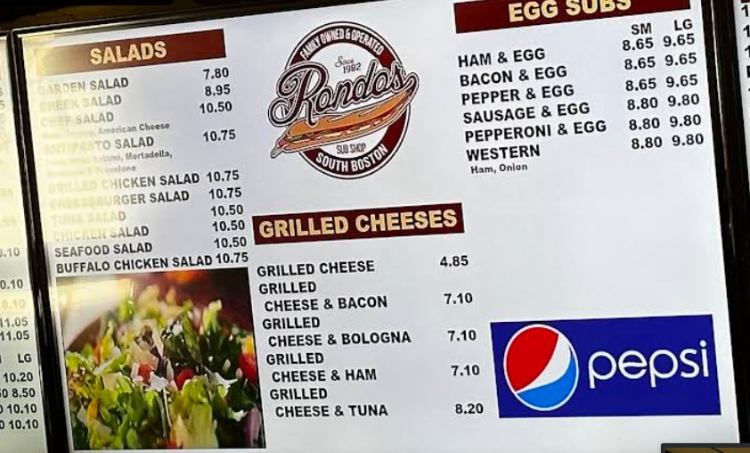 Rondo's Submarine Sandwiches Restaurant Menu & Prices